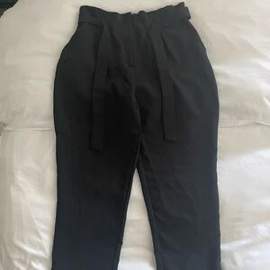 Black crop trousers